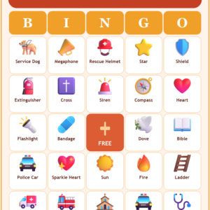 First Responders Faith Bingo, 60 Printable Bingo Cards, Christian Responders Game, Sunday School & Church Activity, Instant Download