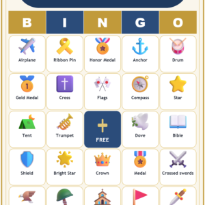Military and Chaplain Bingo, 60 Printable Bingo Cards, Christian Military Chaplain Game, Sunday School & Church Activity, Instant Download