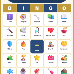 Mens Ministry Bingo, 60 Printable Bingo Cards, Christian Mens Ministry Game, Sunday School & Church Activity, Instant Download