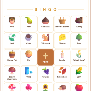 Autumn Blessings Bingo, 60 Printable Bingo Cards, Christian Autumn Game, Sunday School & Church Activity, Instant Download