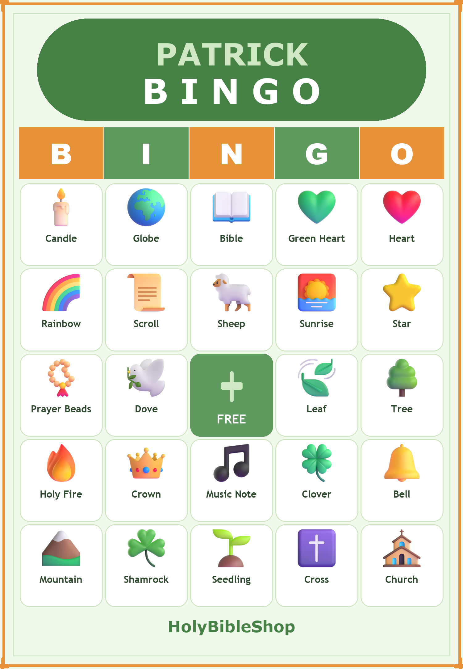 Patrick the Missionary Bingo, 60 Printable Bingo Cards, Christian Patrick Missionary Game, Sunday School & Church Activity, Instant Download