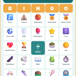 Faith and Fitness Bingo, 60 Printable Bingo Cards, Christian Fitness Game, Sunday School & Church Activity, Instant Download