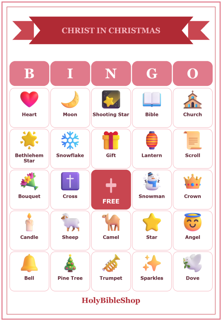 Keep Christ in Christmas Bingo, 60 Printable Bingo Cards, Christmas Bingo, Christian Christmas, Christian Keep Christ in Christmas Game