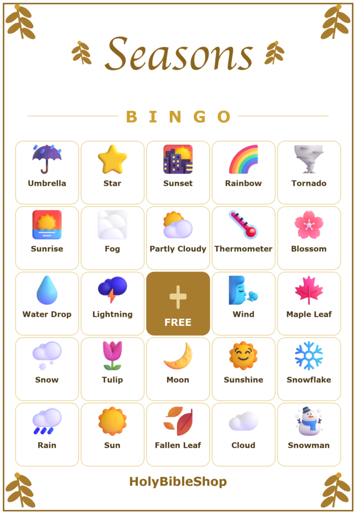 Seasons of the Lord Bingo, 60 Printable Bingo Cards, Christian Seasons Lord Game, Sunday School & Church Activity, Instant Download