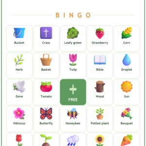 Christian Gardening Bingo, 60 Printable Bingo Cards, Christian Gardening Game, Sunday School & Church Activity, Instant Download