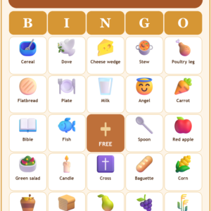 Grace at the Table Bingo, 60 Printable Bingo Cards, Christian Grace at Table Game, Sunday School & Church Activity, Instant Download