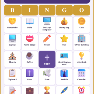 New Job Blessings Bingo, 60 Printable Bingo Cards, Christian Job Game, Sunday School & Church Activity, Instant Download