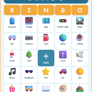 Church Road Trip Bingo, 60 Printable Bingo Cards, Christian Church Road Trip Game, Sunday School & Church Activity, Instant Download