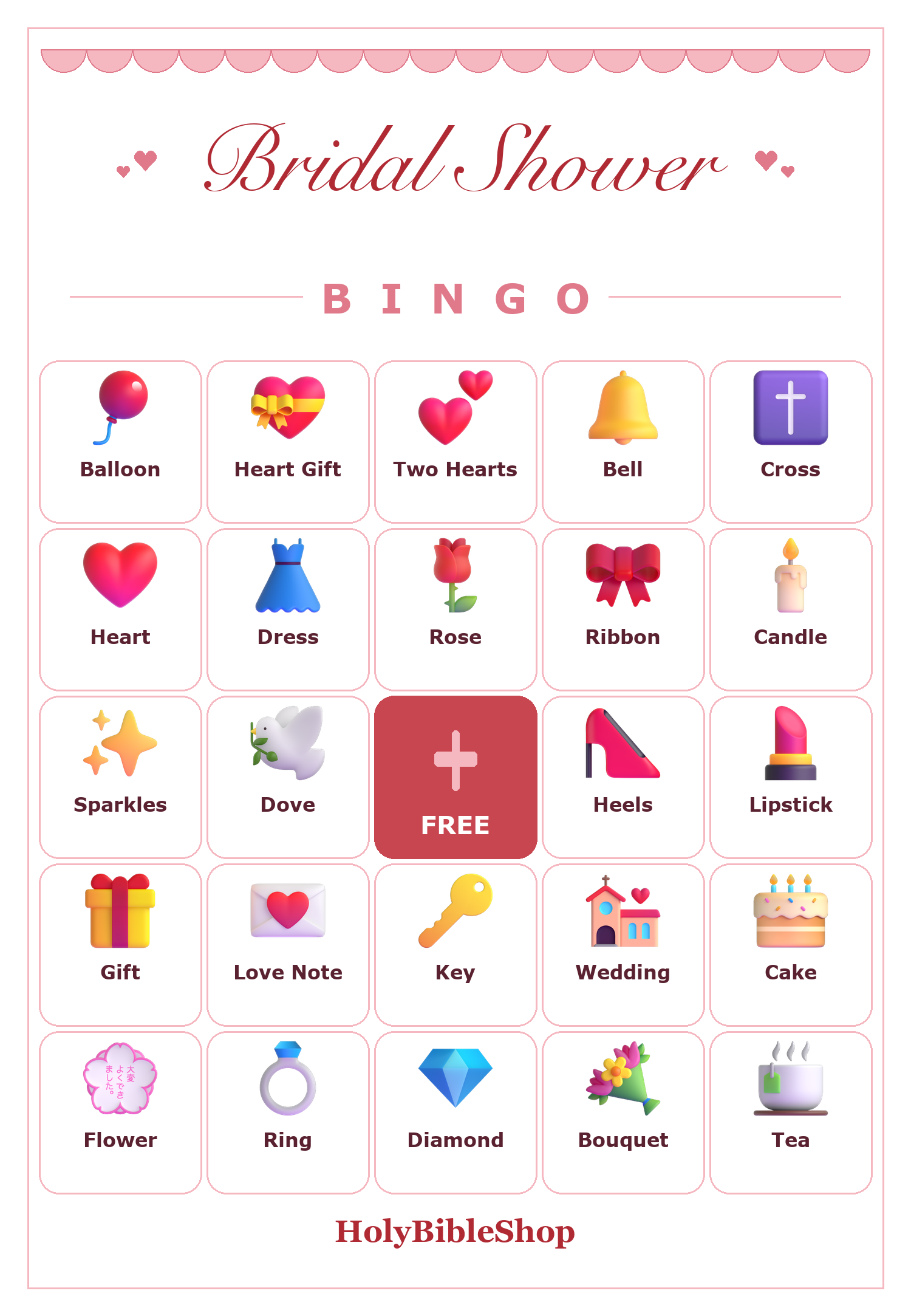 Christian Bridal Shower Bingo, 60 Printable Bingo Cards, Bridal Shower Bingo, Christian Bridal Shower, Christian Bridal Shower Game