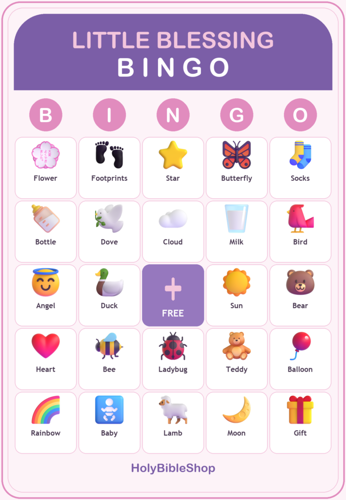 Little Blessing Bingo, 60 Printable Bingo Cards, Christian Blessing Game, Sunday School & Church Activity, Instant Download