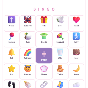 Christian Baby Shower Bingo, 60 Printable Bingo Cards, Baby Shower Bingo, Christian Baby Shower, Christian Baby Shower Game