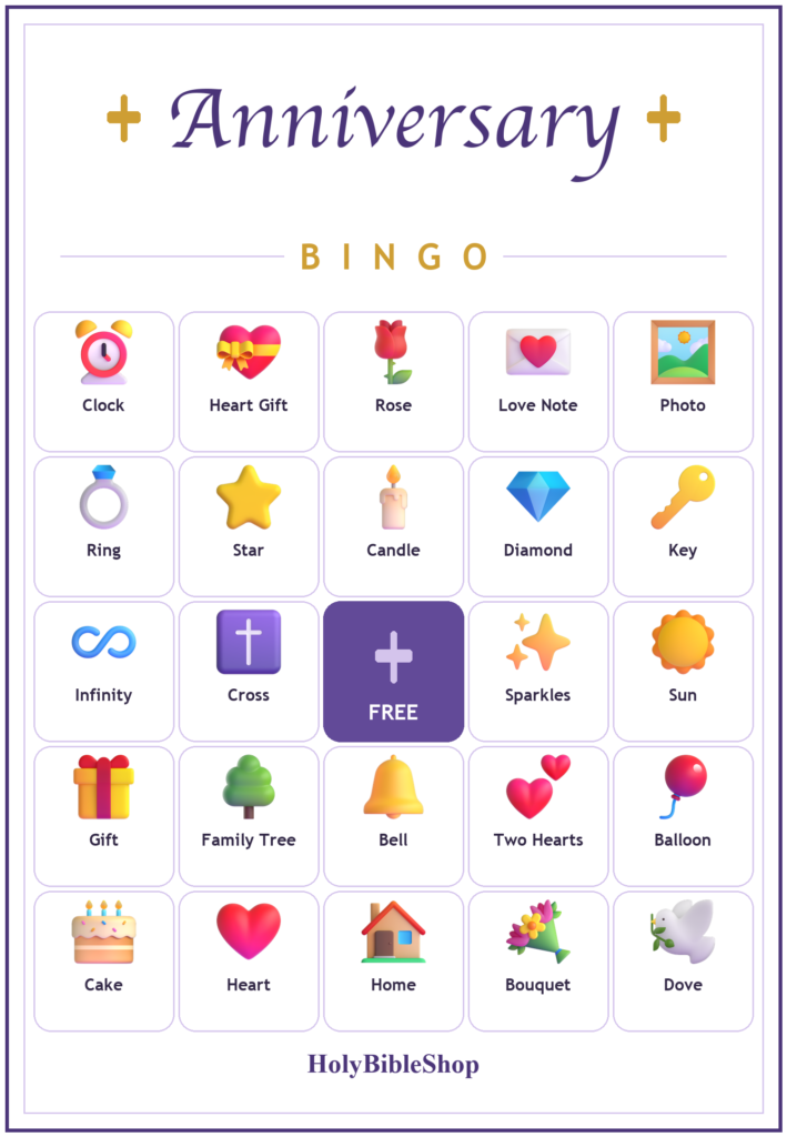 Anniversary Blessings Bingo, 60 Printable Bingo Cards, Anniversary Bingo, Anniversary Game, Christian Anniversary Game, Instant Download