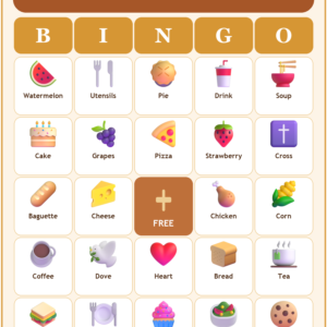 Church Potluck Fellowship Bingo, 60 Printable Bingo Cards, Christian Church Potluck Fellowship Game, Sunday School & Church Activity