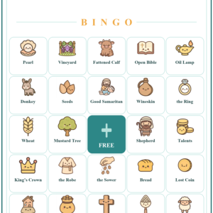 Parables of Jesus Bingo, 60 Printable Christian Cards, Bible Parable Game, Sunday School Activity, Kids Bible Game, Scripture Study