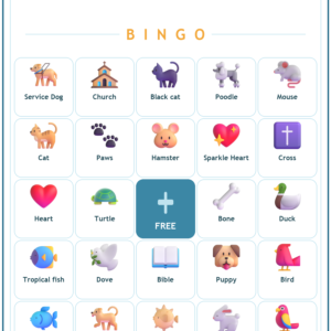 Pets and Gods Creatures Bingo, 60 Printable Bingo Cards, Christian Pets Creatures Game, Sunday School & Church Activity, Instant Download