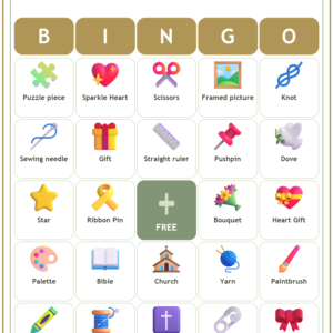 Quilting and Crafts for the Kingdom Bingo, 60 Printable Bingo Cards, Christian Quilting Crafts Kingdom Game, Sunday School & Church Activity