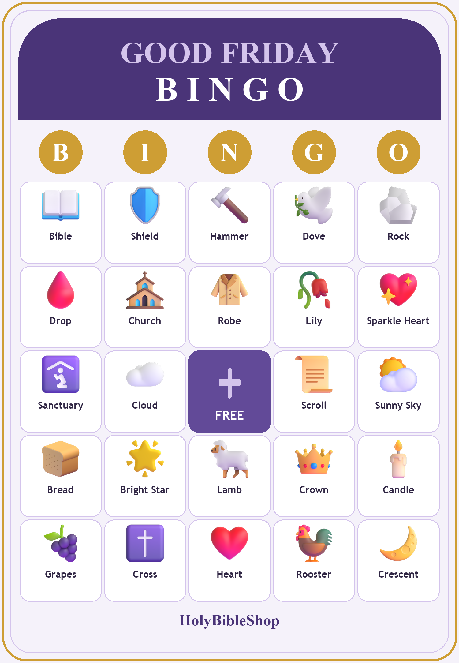Good Friday Bingo, 60 Printable Bingo Cards, Good Friday, Easter Bingo, Christian Good Friday Game, Sunday School & Church Activity