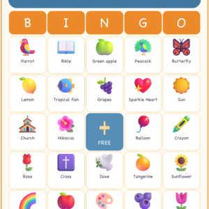 Gods Colorful World Bingo, 60 Printable Bingo Cards, Christian Colorful World Game, Sunday School & Church Activity, Instant Download