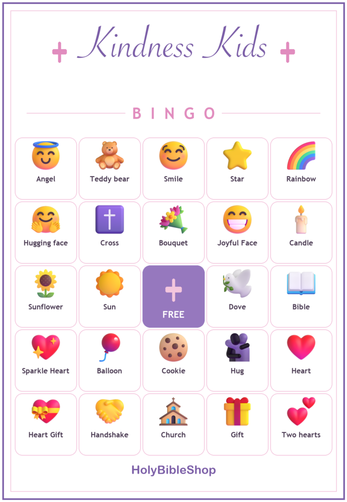 Kindness Kids Bingo, 60 Printable Bingo Cards, Christian Kindness Kids Game, Sunday School & Church Activity, Instant Download