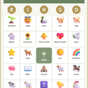 Little Lambs Preschool Bingo, 60 Printable Bingo Cards, Christian Lambs Preschool Game, Sunday School & Church Activity, Instant Download