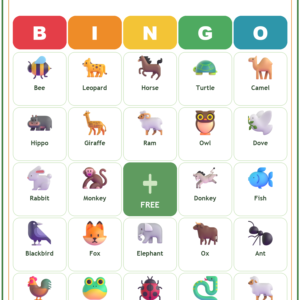 Gods Creation Animal Bingo, 60 Printable Bingo Cards, Christian Creation Animal Game, Sunday School & Church Activity, Instant Download