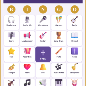 Hymns and Worship Music Bingo, 60 Printable Bingo Cards, Christian Hymns Worship Music Game, Sunday School & Church Activity