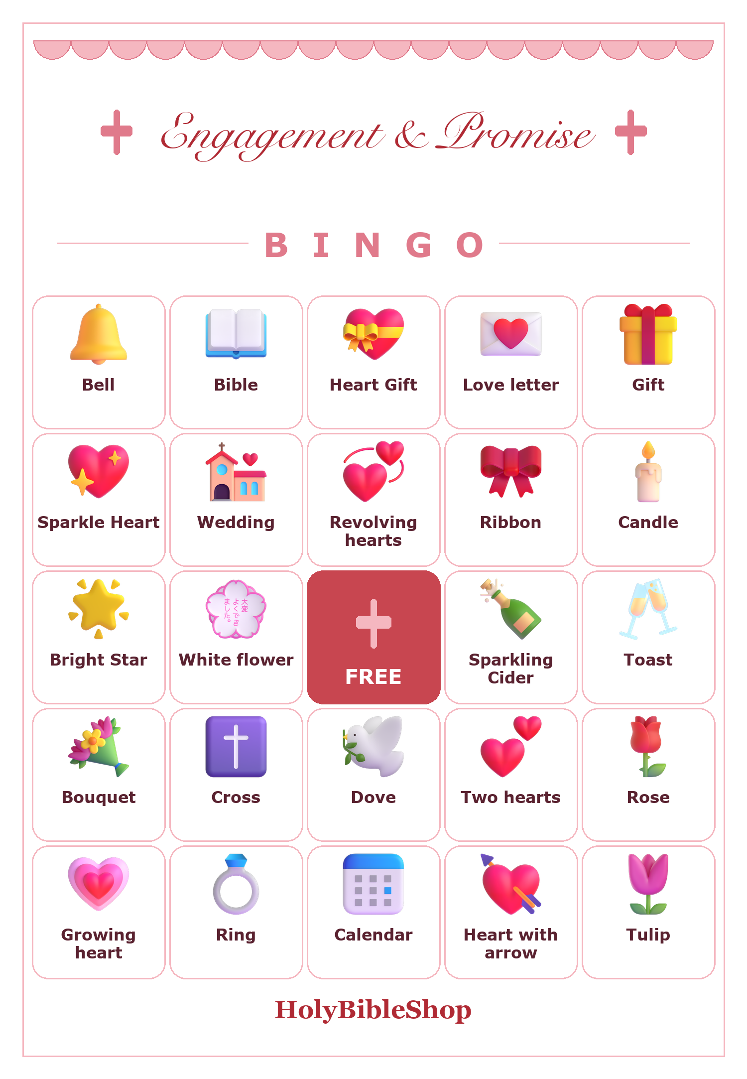 Engagement and Promise Bingo, 60 Printable Bingo Cards, Engagement Bingo, Engagement Party, Christian Engagement Promise Game
