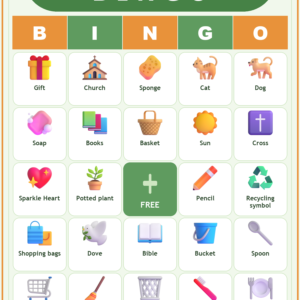 Little Helpers at Home Bingo, 60 Printable Bingo Cards, Christian Helpers at Home Game, Sunday School & Church Activity, Instant Download
