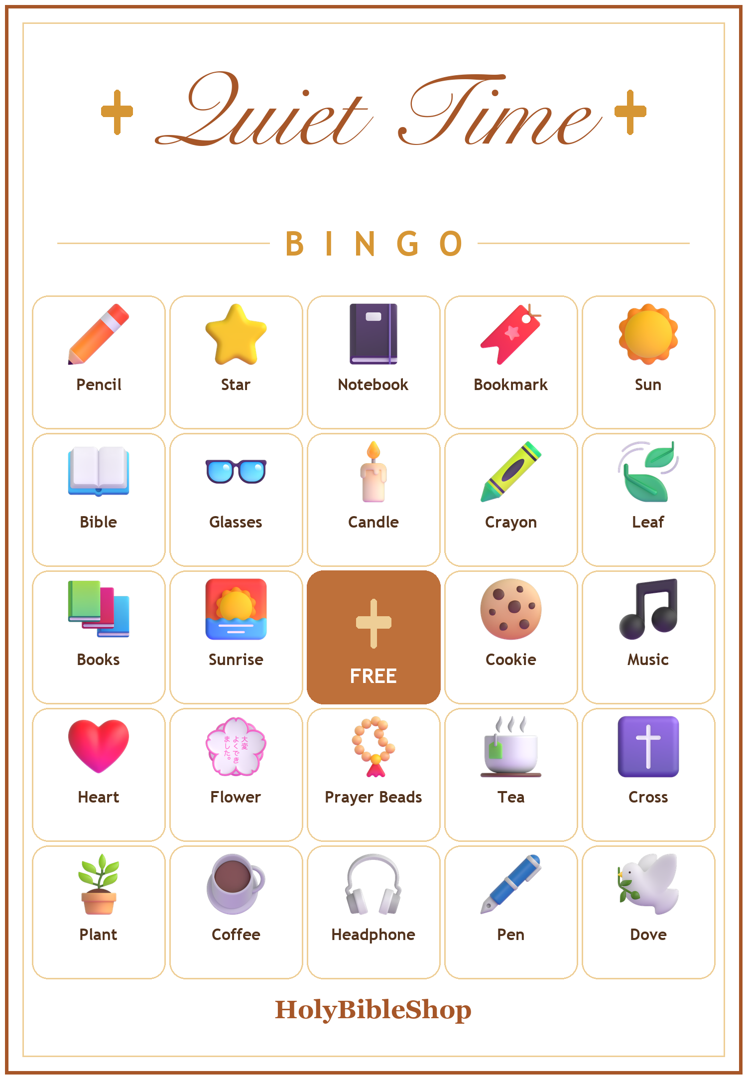 Coffee and Quiet Time Bingo, 60 Printable Bingo Cards, Christian Coffee Quiet Time Game, Sunday School & Church Activity, Instant Download