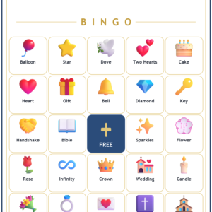 Faith Hope and Love Wedding Bingo, 60 Printable Bingo Cards, Wedding Bingo, Christian Wedding, Christian Hope Love Wedding Game