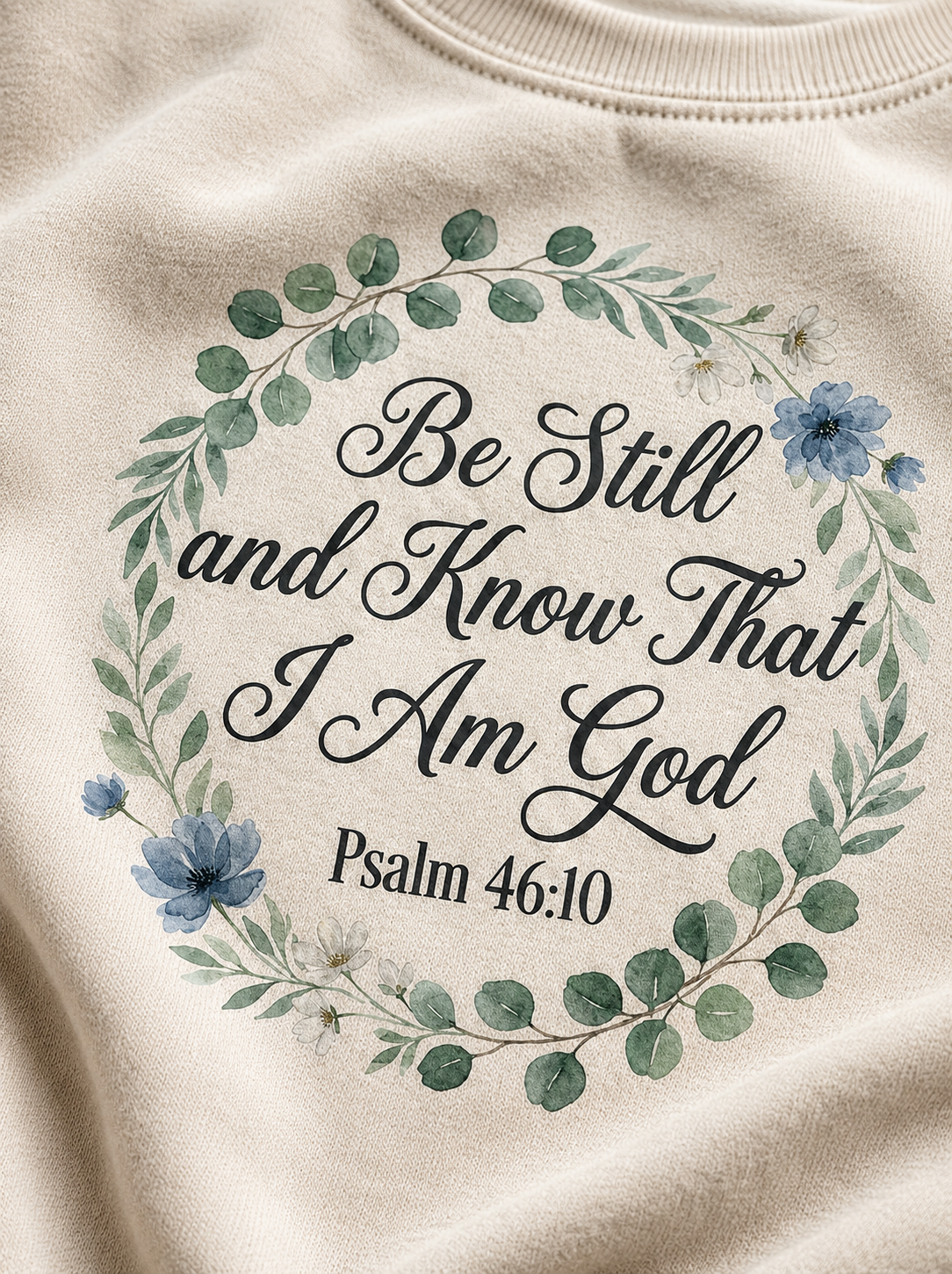 Be Still and Know That I Am God Sweatshirt, Floral Christian Crewneck, Psalm 46:10 Bible Verse, Faith Gift for Women - Image 3